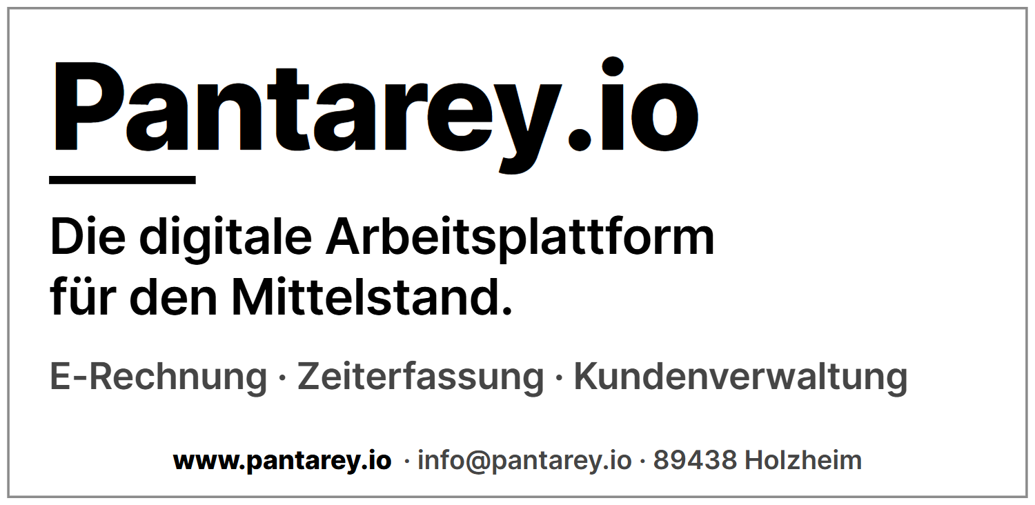 Pantarey Zeitungsanzeige in Schwarz-Weiß