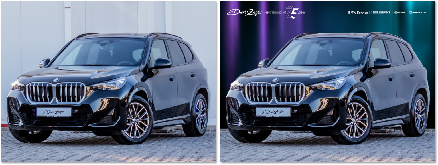 Fahrzeugbild Vorher vs. Nachher – 75 Jahre Drexl + Ziegler Edition