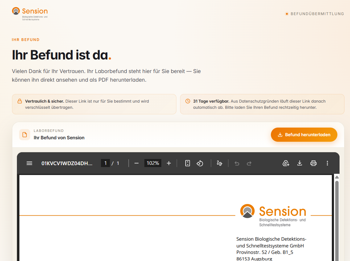 Befund-PDF im Browser – direkt ansehen und herunterladen